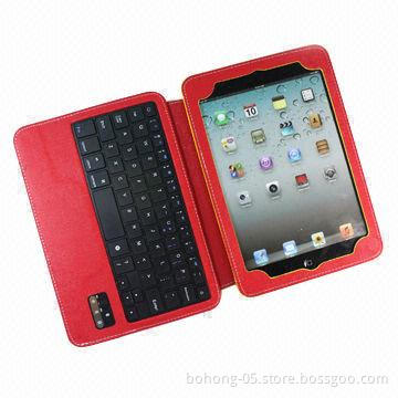 Leather Case for iPad Mini, Separate Bluetooth Keyboard Holster Form